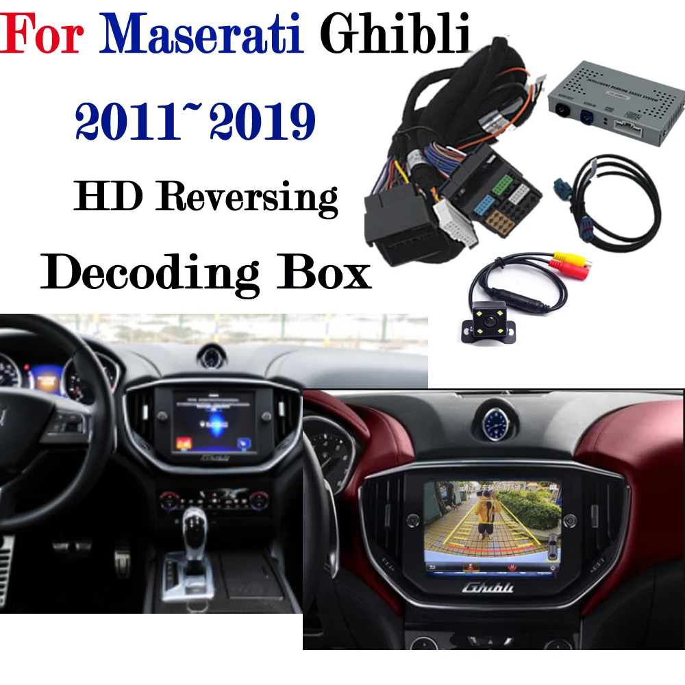 Фронтальная камера заднего вида для Maserati Ghibli 2011 ~ 2019 адаптер подключения
