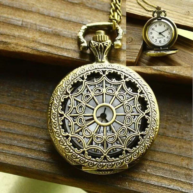 Vintage Pocket Watch Hollow Bronze Dangle Quartz Watches Necklace Chain Watches Antique Pendant Clock Womens Party Gifts
Vintage Pocket Watch Hollow Bronze Dangle Quartz Watches Necklace Chain Watches Antique Pendant Clock Womens Party Gifts