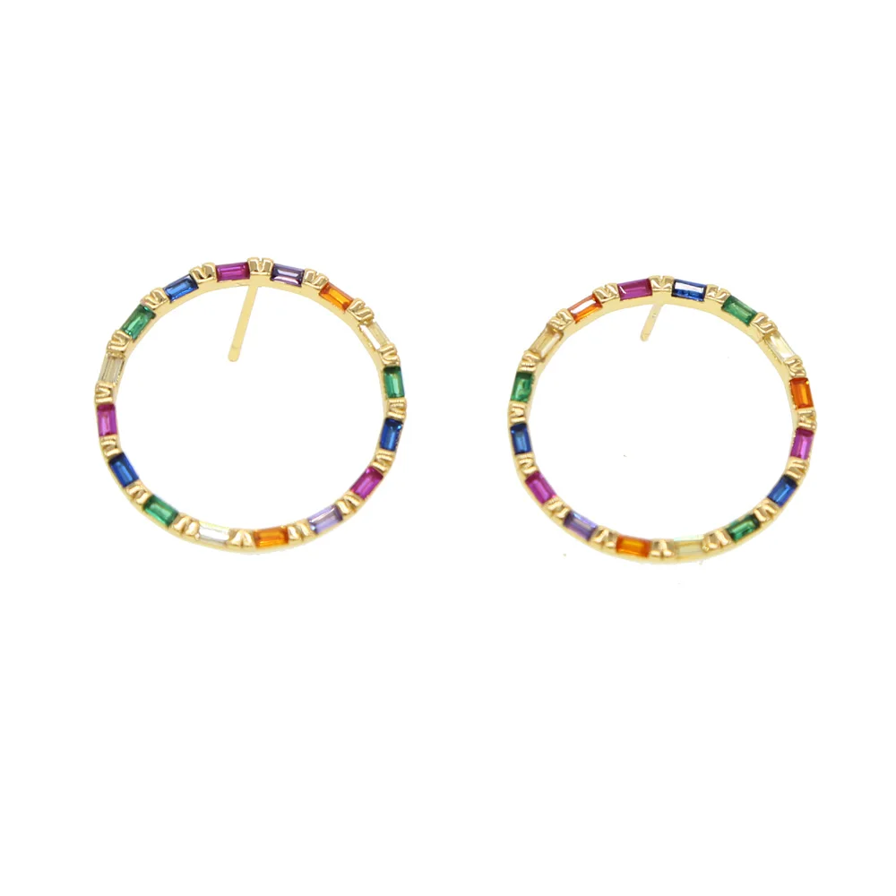Geometric Hollow round circle baguette colorful cz simple gorgeous trendy women round stud earring rainbow bohemian jewelry
Geometric Hollow round circle baguette colorful cz simple gorgeous trendy women round stud earring rainbow bohemian jewelry
