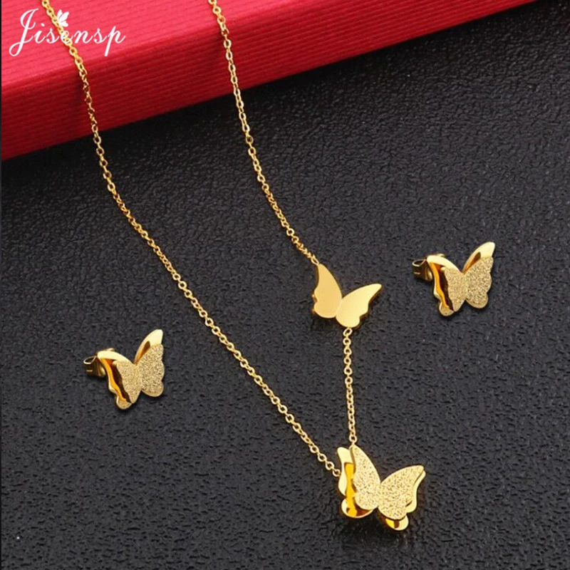 Jisensp Stainless Steel Jewelry Set Butterfly Necklace for Women Elegant Animal Necklace Earrings Sets Choker Necklaces bijoux
Jisensp Stainless Steel Jewelry Set Butterfly Necklace for Women Elegant Animal Necklace Earrings Sets Choker Necklaces bijoux
