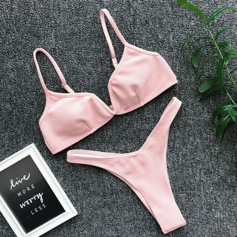 2019 Women Bikini Set Push-up Padded Bra Solid V-Neck Swimsuit Swimwear Beachwear Bathing Suit Sexy Swimsuit Swimwear
2019 Women Bikini Set Push-up Padded Bra Solid V-Neck Swimsuit Swimwear Beachwear Bathing Suit Sexy Swimsuit Swimwear