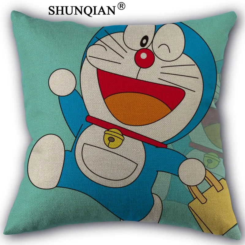 

Чехол для подушки Doraemon из хлопка и льна, 45x45 см, с одной стороны, для дома, наволочка A10.17