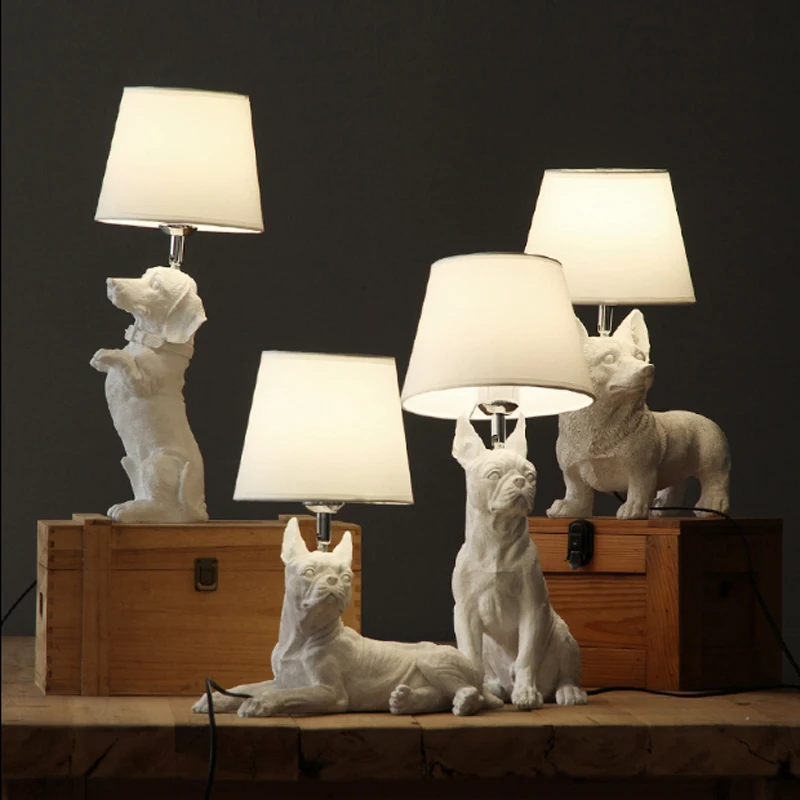 Creative art design black resin puppy table lamp personality for children's room bedside decoration LED animal dog lighting
Creative art design black resin puppy table lamp personality for children's room bedside decoration LED animal dog lighting