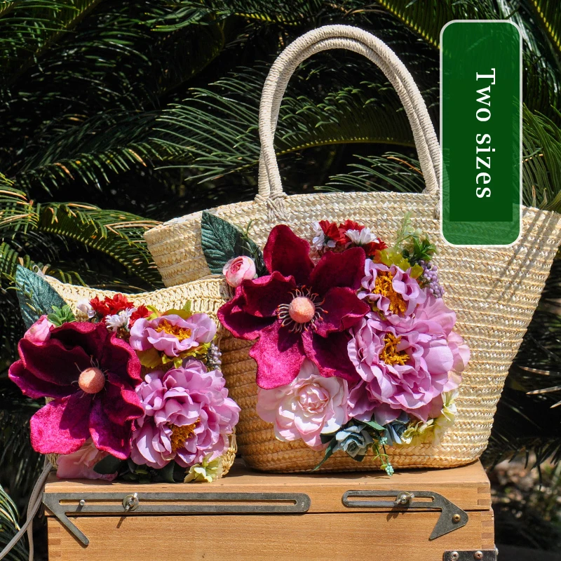 Artificial flower larger capacity handbag women Woven Beach bag Summer Straw Bags For ladies Travel Tote Bag With Zipper 2021
Artificial flower larger capacity handbag women Woven Beach bag Summer Straw Bags For ladies Travel Tote Bag With Zipper 2021