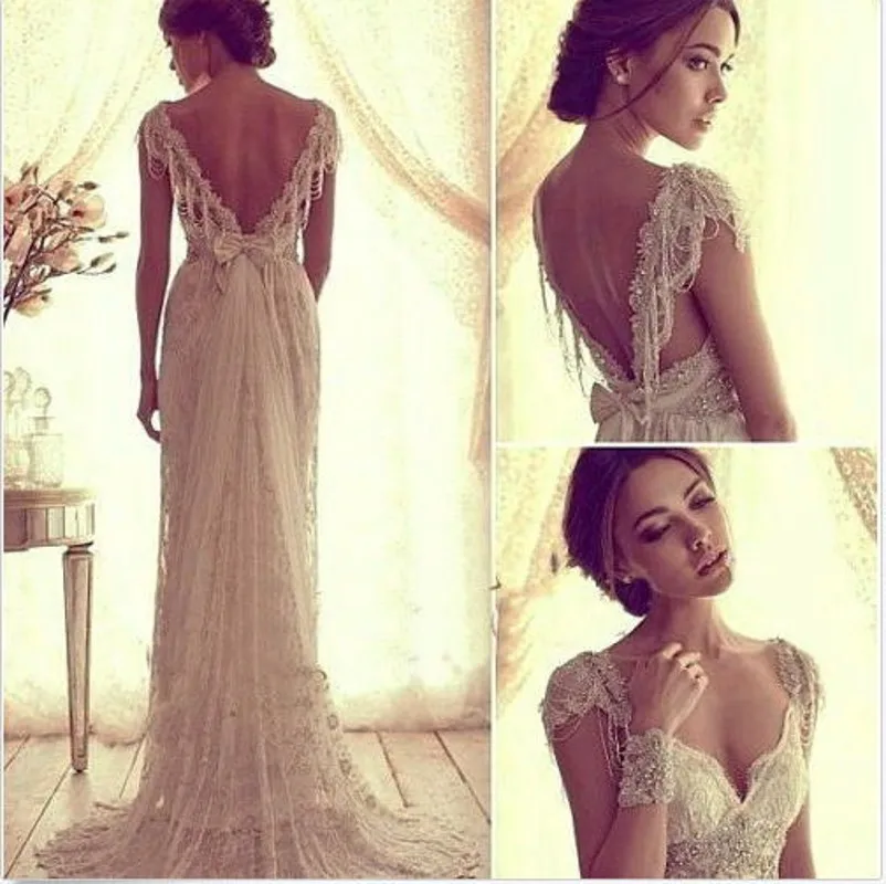 New Charming Ribbons A-Line Bridal Gown Court Train V-Neck Beaded Tulle Wedding Dress Backless Cap Sleeve Bow Floor-Length Dress
New Charming Ribbons A-Line Bridal Gown Court Train V-Neck Beaded Tulle Wedding Dress Backless Cap Sleeve Bow Floor-Length Dress
