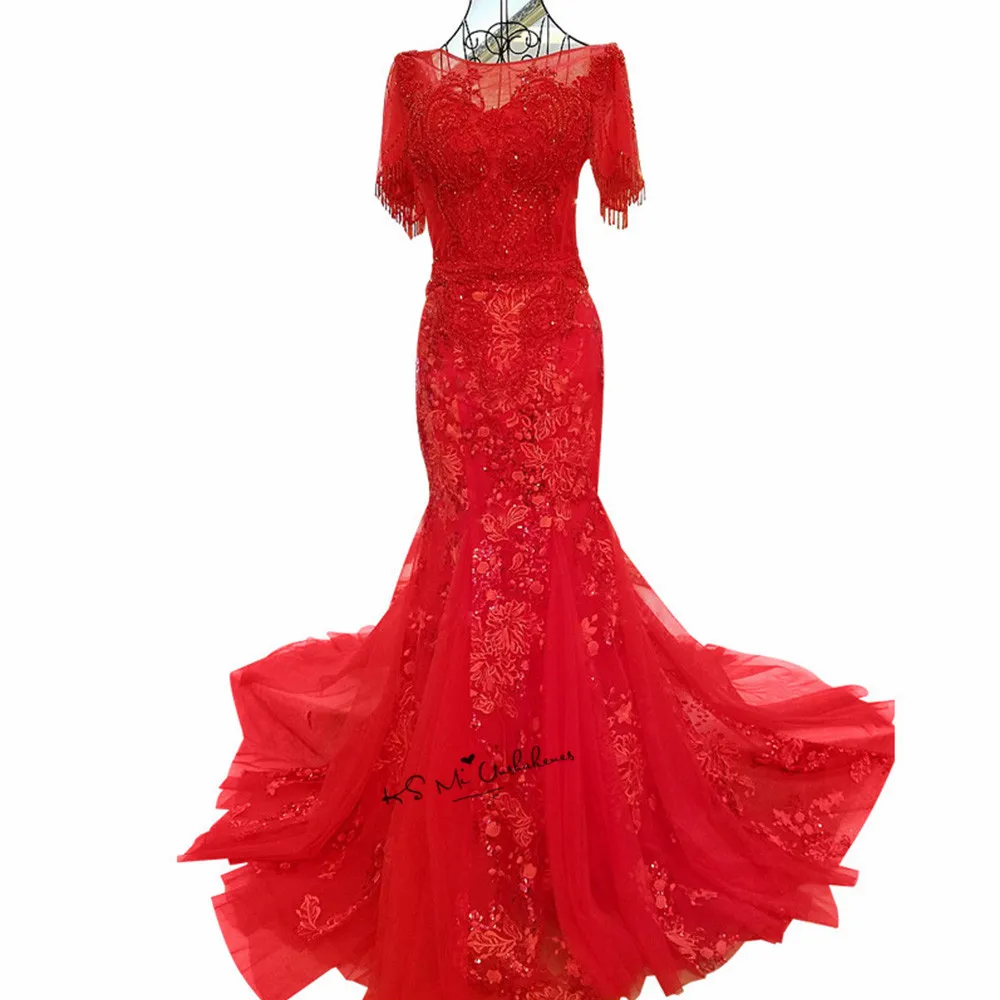 Luxury Sexy Mermaid Evening Dresses Long with Sleeves Red Sequins Beads Lace Prom Dress 2018 Robe de Soiree Special Occasion
Luxury Sexy Mermaid Evening Dresses Long with Sleeves Red Sequins Beads Lace Prom Dress 2018 Robe de Soiree Special Occasion