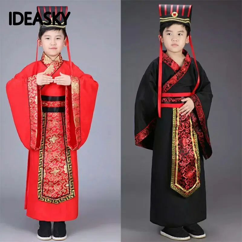 Hanfu платье Древний китайский традиционный костюм для мужчин детей мальчиков hanfu