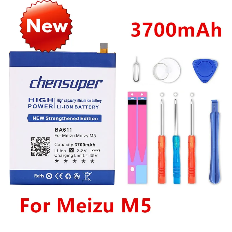 2 шт./новый аккумулятор BA611 3700 мач для Meizu M5 Meizy Meilan 5, литий-ионные батареи для телефона + подарочные инструменты + наклейки
2 шт./новый аккумулятор BA611 3700 мач для Meizu M5 Meizy Meilan 5, литий-ионные батареи для телефона + подарочные инструменты + наклейки