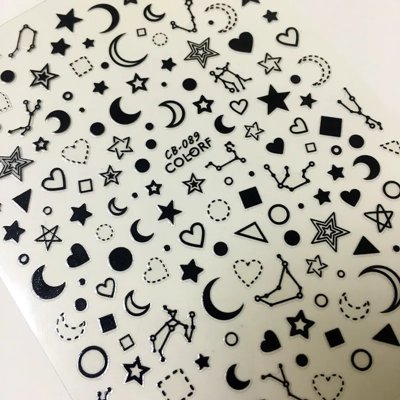 Newest CB sereis CB-089 moon star heart 3d nail art sticker nail decal stamping export japan
Newest CB sereis CB-089 moon star heart 3d nail art sticker nail decal stamping export japan
