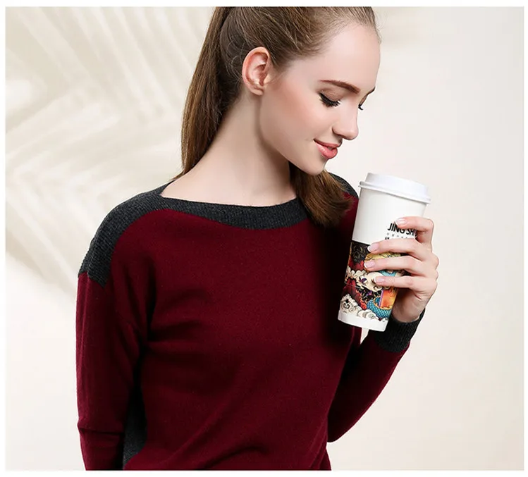 cashmere knit woman fashion pullover sweater slim open hem slash neck patchwork color S/M/L/XL
cashmere knit woman fashion pullover sweater slim open hem slash neck patchwork color S/M/L/XL