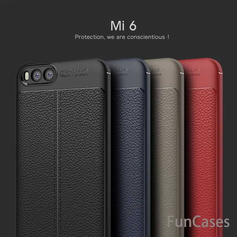 Чехол для Xiaomi mi 6 противоударный защитный чехол из ТПУ с зернистой текстурой личи