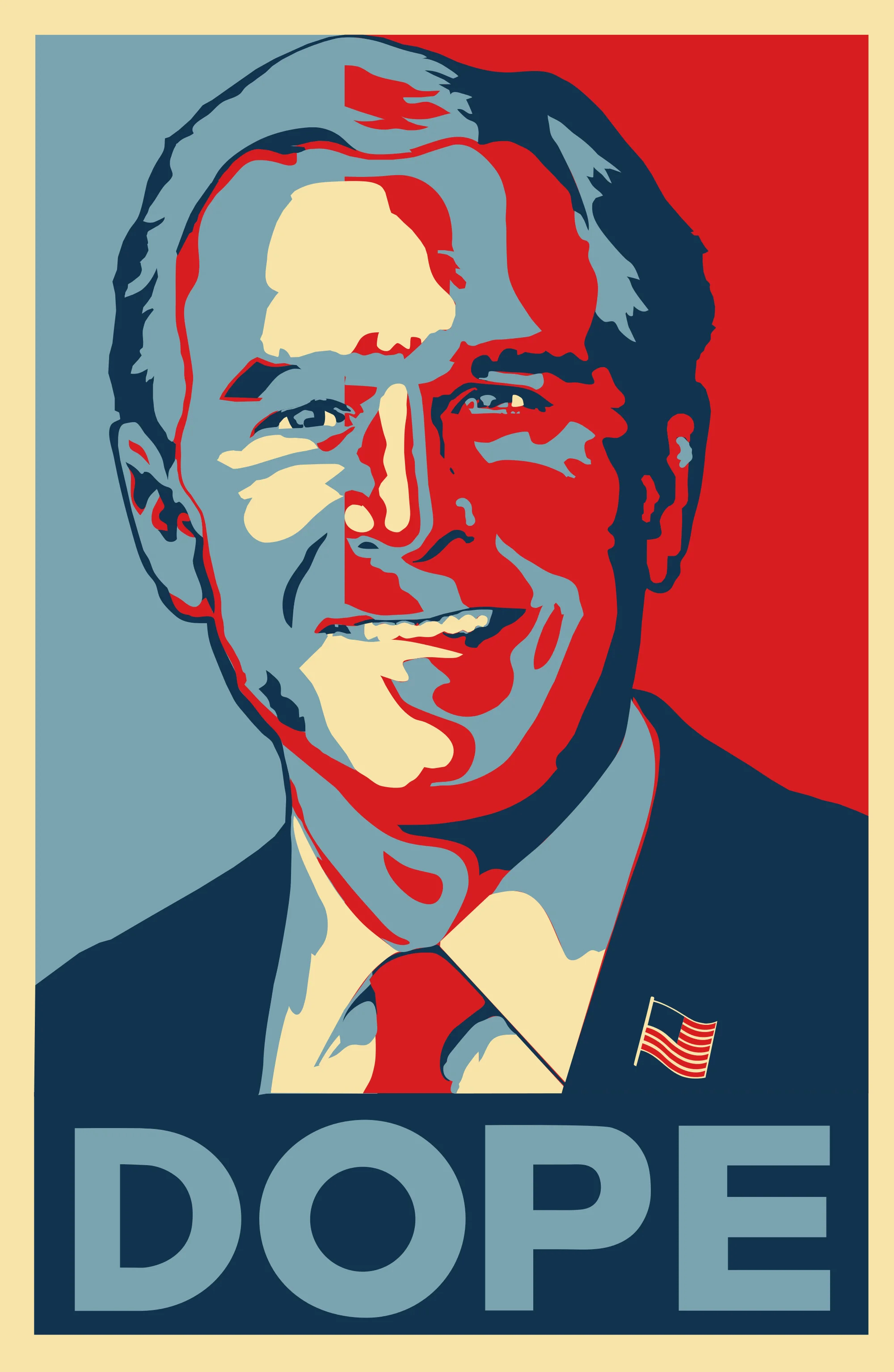 Pop Art George W. Винтажный Классический постер в стиле ретро Президент Америки Буша