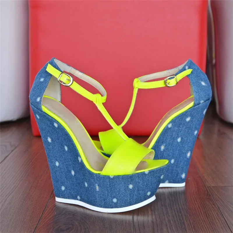 Wedges T-bar Sandals Woman Female+Shoes Platform One Strap Cut Out Open Toe Ankle Buckle Shoes Neon Color Summer Lady Sandals
Wedges T-bar Sandals Woman Female+Shoes Platform One Strap Cut Out Open Toe Ankle Buckle Shoes Neon Color Summer Lady Sandals