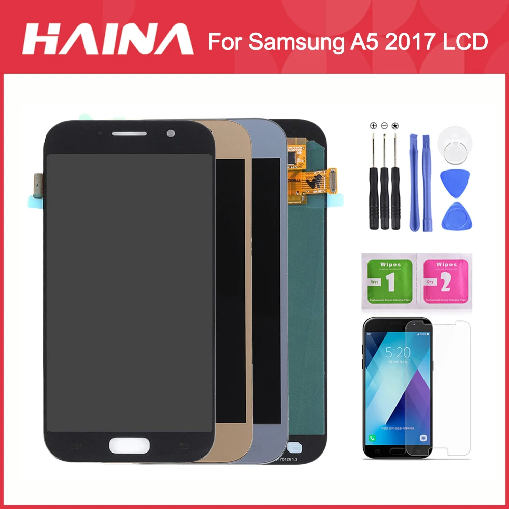 ЖК дисплей AMOLED для Samsung Galaxy A5 2017 сенсорный экран с дигитайзером A520F A520F/DS рамкой