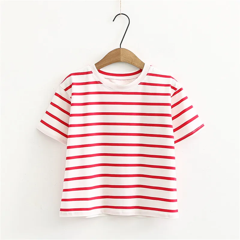 Summer new casual wild striped T-shirt female, street fashion short paragraph fashion T-shirt ladies
Summer new casual wild striped T-shirt female, street fashion short paragraph fashion T-shirt ladies