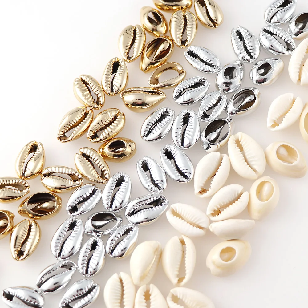 20Pcs 10-17mm Gold/Silver Plated Natural Color Shell Conch Beads Cowrie Tribal Jewelry Craft Accessories Without Holes DIY
20Pcs 10-17mm Gold/Silver Plated Natural Color Shell Conch Beads Cowrie Tribal Jewelry Craft Accessories Without Holes DIY