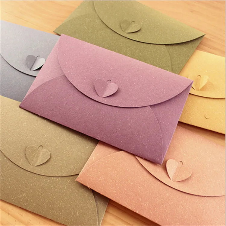 500 шт A6 красочные бумажные конверты с пряжкой любовь Бизнес Конверт для фото