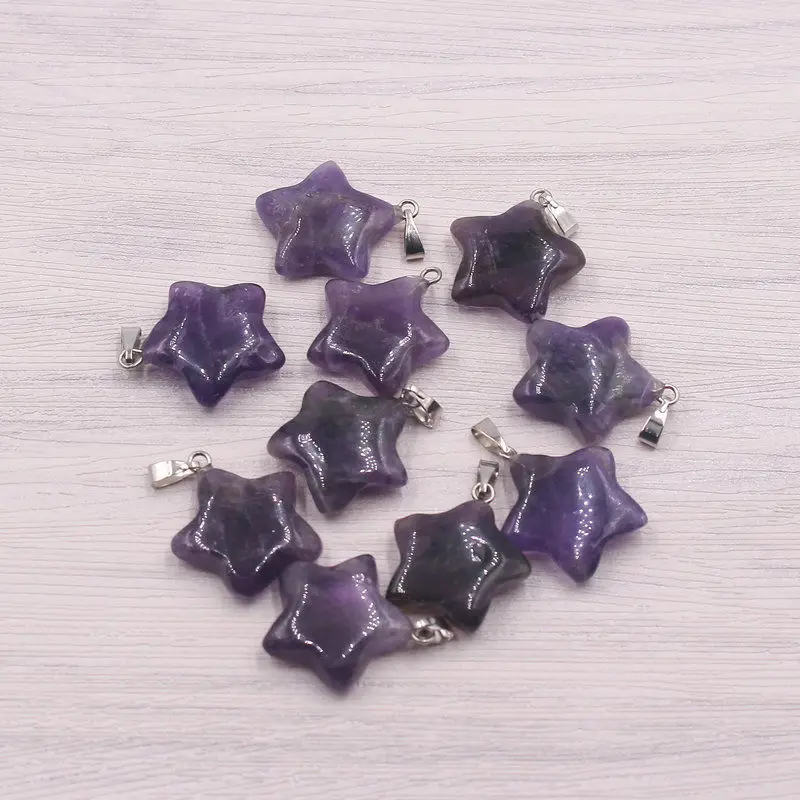 Wholesale 50pcs/lot fashion good quality Purple natural stones five star charms pendants for DIY jewelry making
Wholesale 50pcs/lot fashion good quality Purple natural stones five star charms pendants for DIY jewelry making