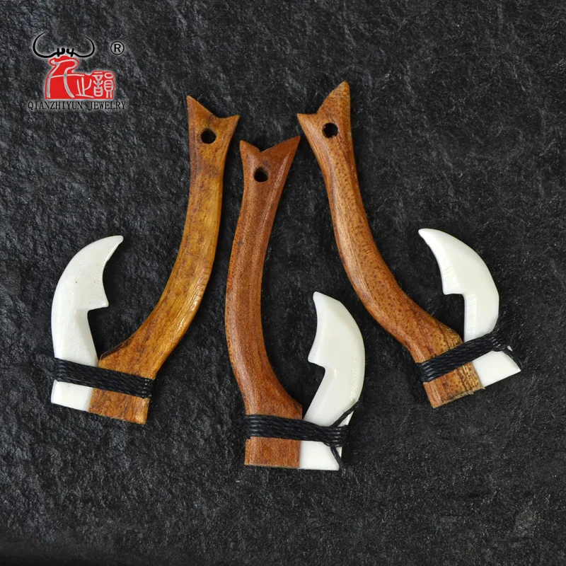 3PCS Handmade Carved Yak Bone New Zealand Bone & Koa Wood FISH HOOK Pendant Jewelry Making Beads DIY Jewelry Accessory 51mmX23mm
3PCS Handmade Carved Yak Bone New Zealand Bone & Koa Wood FISH HOOK Pendant Jewelry Making Beads DIY Jewelry Accessory 51mmX23mm