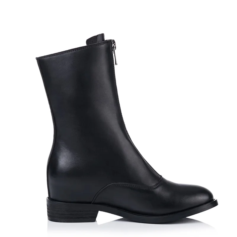 EGONERY Genuine Leather Mid-Calf Boots 2021 Winter Warm Round Toe Front Zipper Boots Four Wine Red 4.5 Cm Mid Heels Women's Shoe
EGONERY Genuine Leather Mid-Calf Boots 2021 Winter Warm Round Toe Front Zipper Boots Four Wine Red 4.5 Cm Mid Heels Women's Shoe