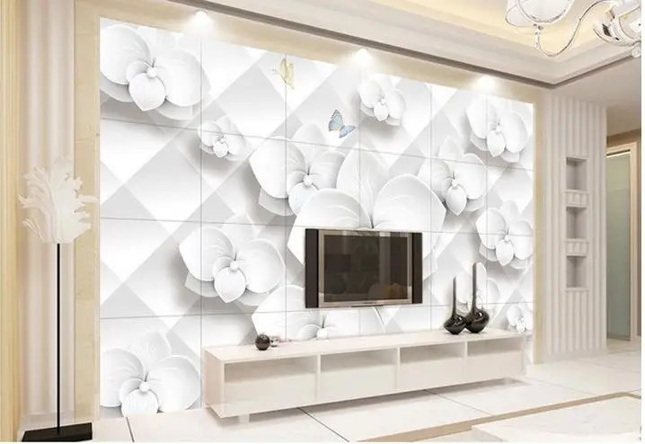 

Custom photo wallpaper 3d tv wallpaper murals dream flower lotus TV setting wall papers for living room decoration