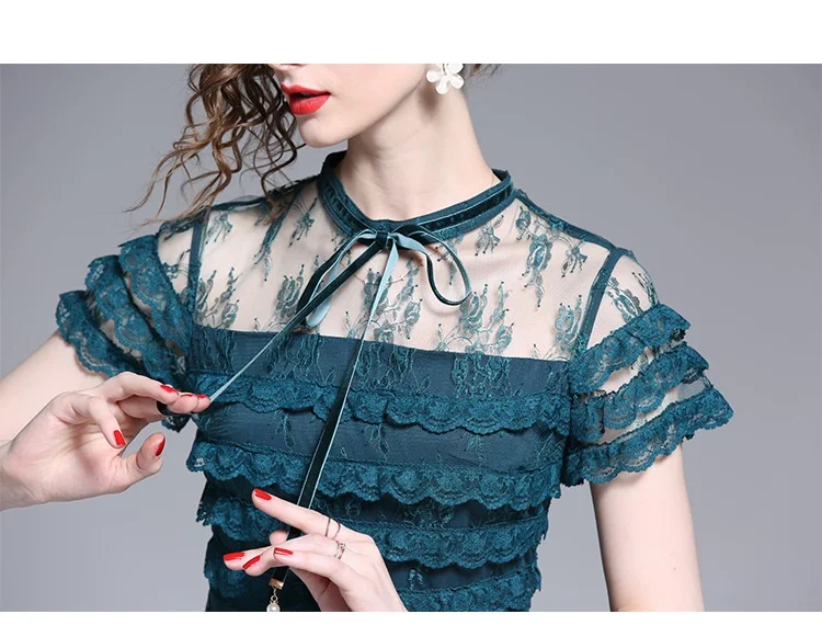 Short Sleeve Layers Lace Dresses Female Summer 2019 New Mesh High Waist Cake Basic See Through Elegant Formal Long Dresses
Short Sleeve Layers Lace Dresses Female Summer 2019 New Mesh High Waist Cake Basic See Through Elegant Formal Long Dresses