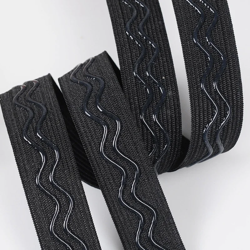 NEW 25mm width silicone elastic webbing 1" black white 2 lines wavy shaped antislip coating sewing grip tape garment accessories
NEW 25mm width silicone elastic webbing 1" black white 2 lines wavy shaped antislip coating sewing grip tape garment accessories