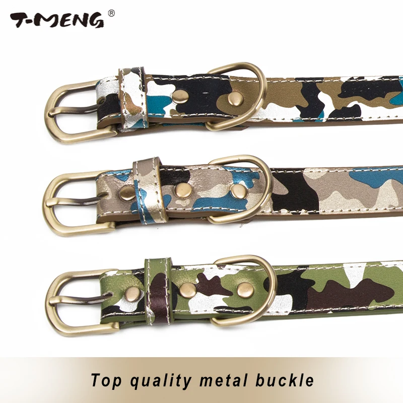 T-MENG Pet Products Camouflage Pattern Genuine Leather Dog Collar For Small Large Dogs New Fashion Army Pet Collars For Animals
T-MENG Pet Products Camouflage Pattern Genuine Leather Dog Collar For Small Large Dogs New Fashion Army Pet Collars For Animals