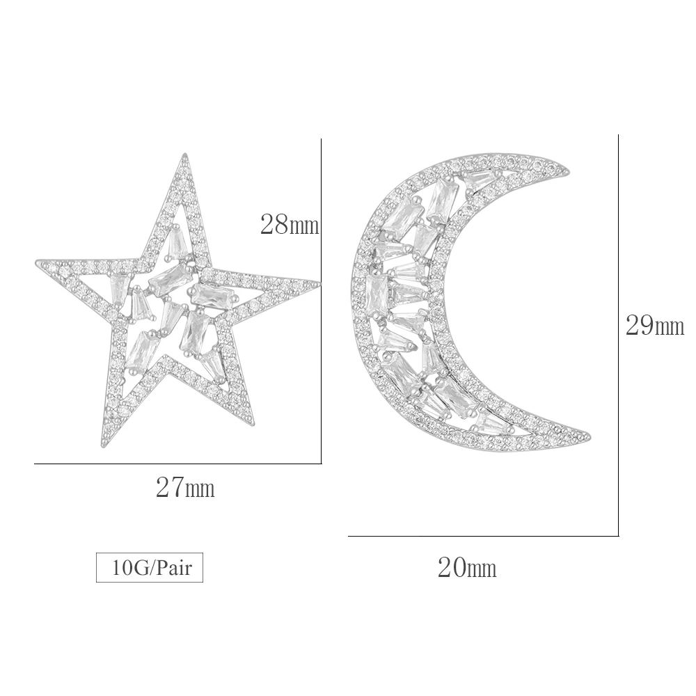 SisCathy Charms Star Moon Stud Earrings Trendy Full Cubic Zirconia CZ Engagement Wedding Party Earrings Ear Accessories
SisCathy Charms Star Moon Stud Earrings Trendy Full Cubic Zirconia CZ Engagement Wedding Party Earrings Ear Accessories