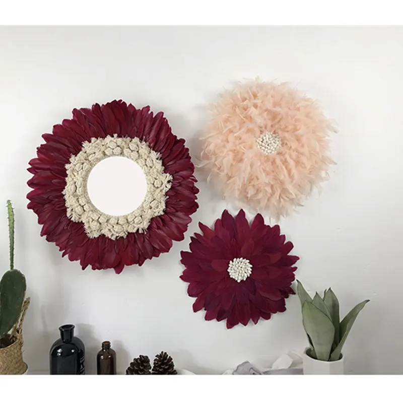 Nordic Round Handmade Tapestry Feather Glass Mirror Round Wall Decorative Mirrored Art R1629
Nordic Round Handmade Tapestry Feather Glass Mirror Round Wall Decorative Mirrored Art R1629