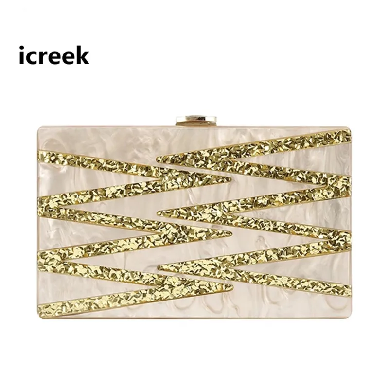 New arrival Acrylic Brand Women Evening Bags Golden Sequined Luxury Handbags Elegant Party hard box mini Wedding Clutch purse
New arrival Acrylic Brand Women Evening Bags Golden Sequined Luxury Handbags Elegant Party hard box mini Wedding Clutch purse