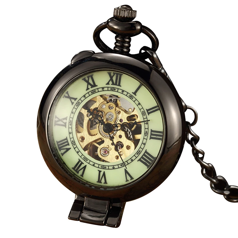 Top Brand Mens Automatic Mechanical Watches Luminous Skeleton Roman Numbers Pendant Hand Wind Pocket New Watches Men Ladies Gift
Top Brand Mens Automatic Mechanical Watches Luminous Skeleton Roman Numbers Pendant Hand Wind Pocket New Watches Men Ladies Gift