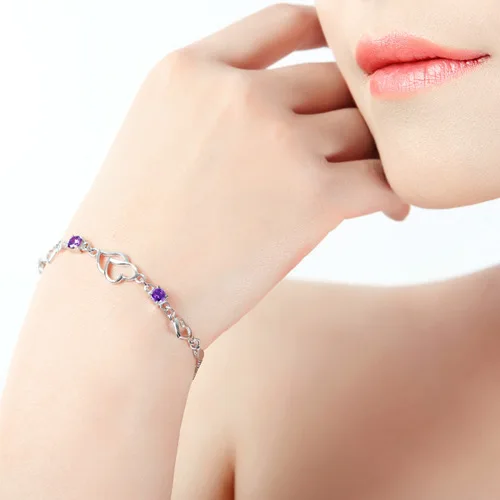 Wholesale Korean Fashion 925 Sterling Silver Bracelet Korean Version of Heart to Heart Sterling Silver Jewelry Women Bracelet
Wholesale Korean Fashion 925 Sterling Silver Bracelet Korean Version of Heart to Heart Sterling Silver Jewelry Women Bracelet