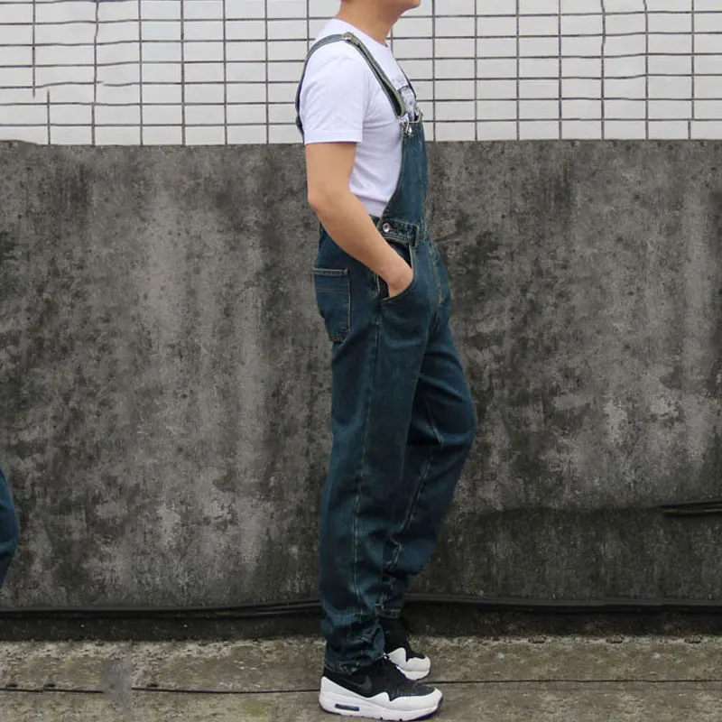 2020 New Men's Denim Jumper Trousers Sling Jumpsuit Trousers Loose Straight Men's Big Pocket Workwear Size S-4XL 5XL
2020 New Men's Denim Jumper Trousers Sling Jumpsuit Trousers Loose Straight Men's Big Pocket Workwear Size S-4XL 5XL