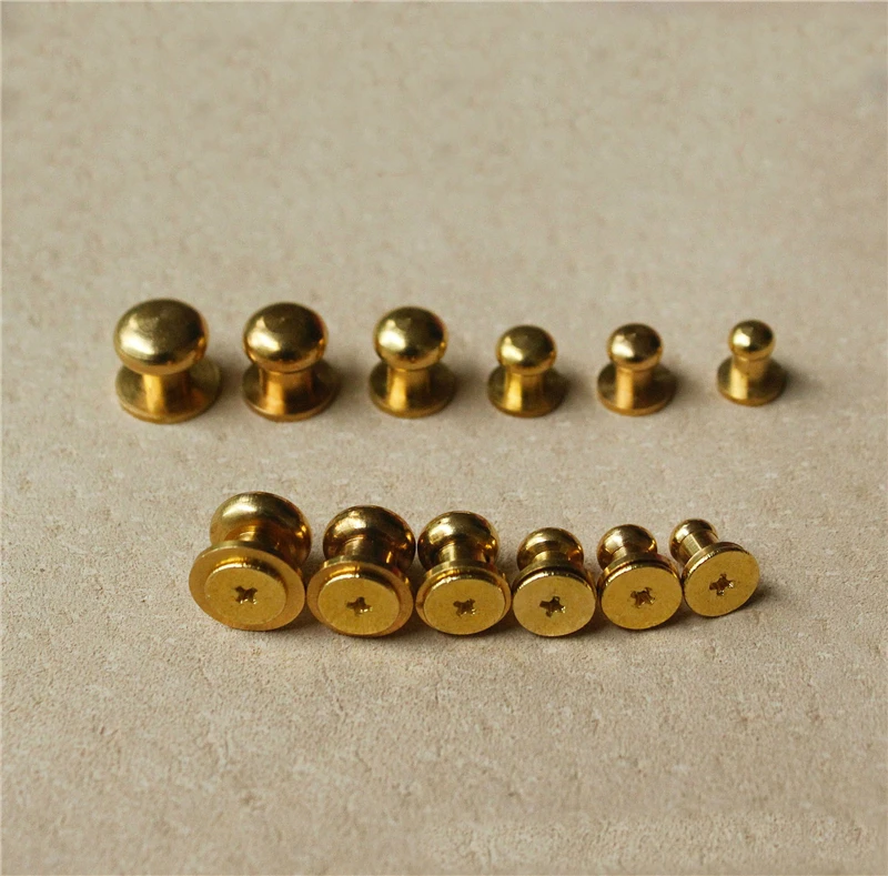 20Pcs 6mm Durable Leather Solid Brass Belt Bag Screw Rivet Round Head Button Chicago Screw In Button Studs Craft Tool
20Pcs 6mm Durable Leather Solid Brass Belt Bag Screw Rivet Round Head Button Chicago Screw In Button Studs Craft Tool