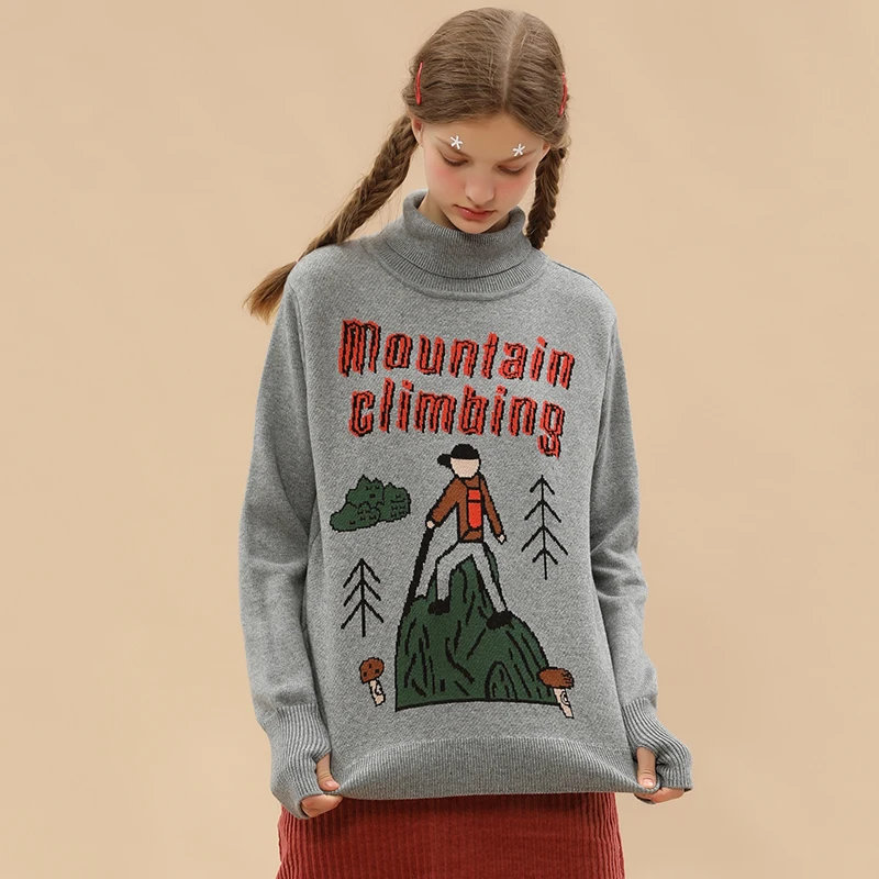Winter New Design Casual Turtleneck Women Sweater Cotton Gray Letters Female Pullover Knitted Tops Spring Knitwear Sweaters
Winter New Design Casual Turtleneck Women Sweater Cotton Gray Letters Female Pullover Knitted Tops Spring Knitwear Sweaters