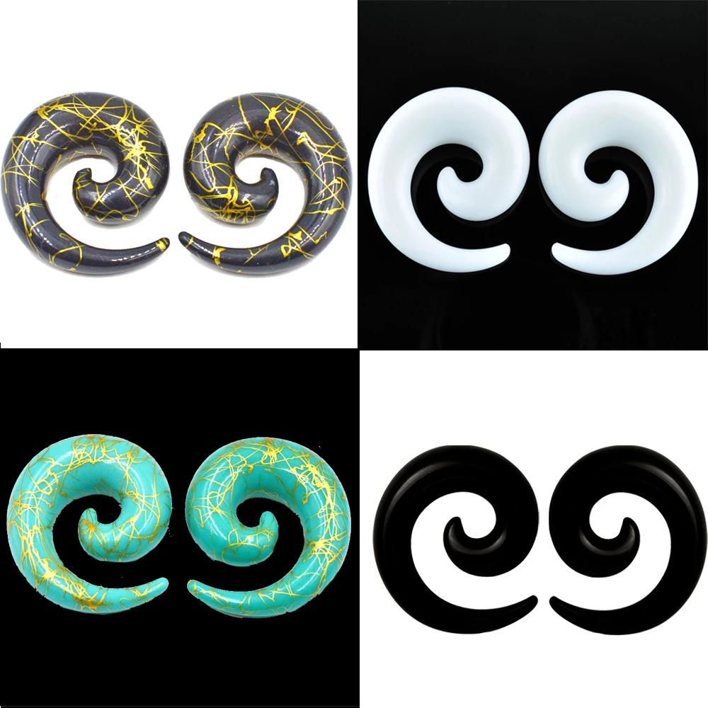 BOG-Pair Acrylic Spiral Gauges White Ear Tapers Stretching Plugs Black Ear Tunnel Expanders Body Piercing Jewelry
BOG-Pair Acrylic Spiral Gauges White Ear Tapers Stretching Plugs Black Ear Tunnel Expanders Body Piercing Jewelry
