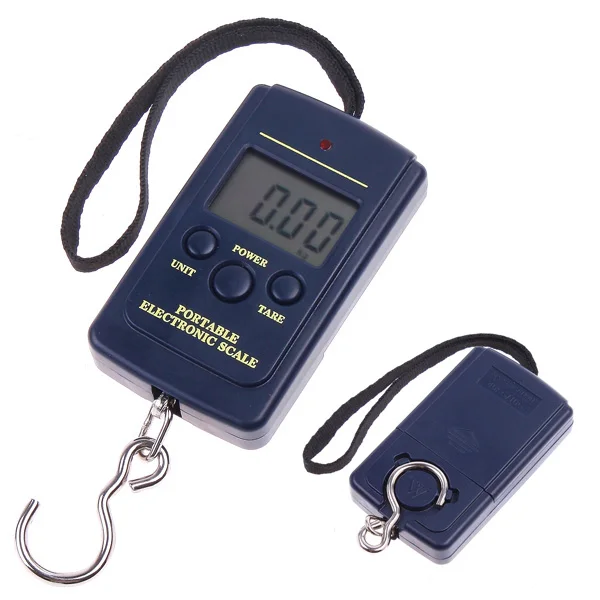 Весы карманные электронные мини-весы с крючком для взвешивания багажа 20-40 кг