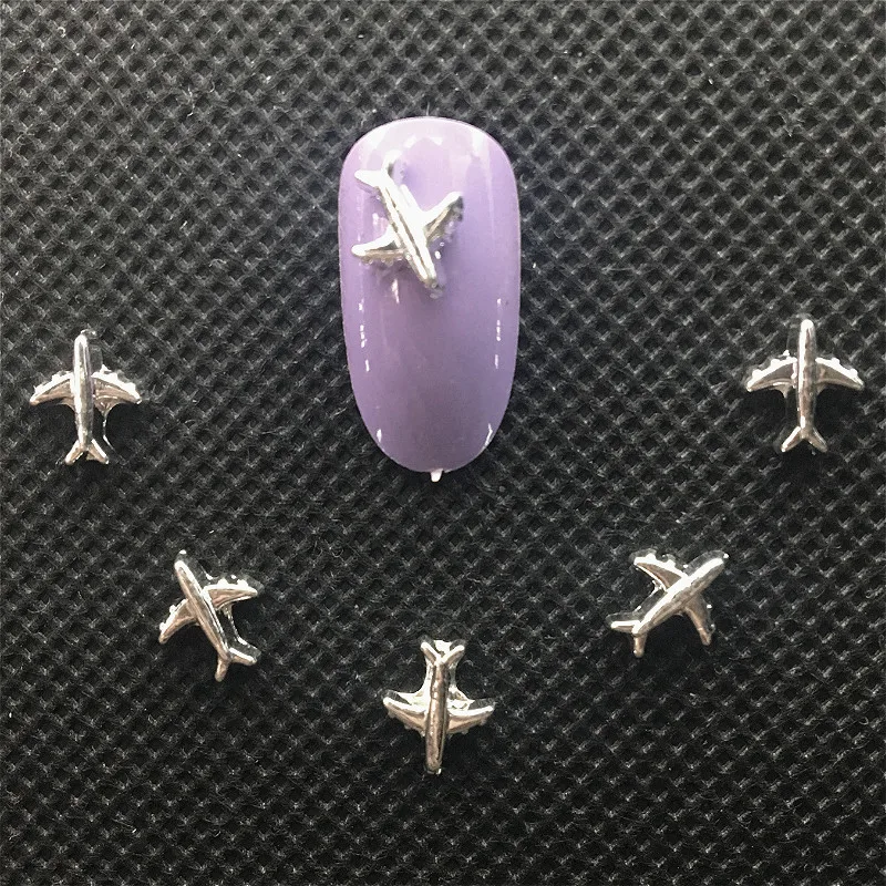 10Pcs Metal Nail Art Decorations 3d Kawaii Silver Airplane Studs Charms Manicure Decors Fighter Metal fingernail accessories
10Pcs Metal Nail Art Decorations 3d Kawaii Silver Airplane Studs Charms Manicure Decors Fighter Metal fingernail accessories