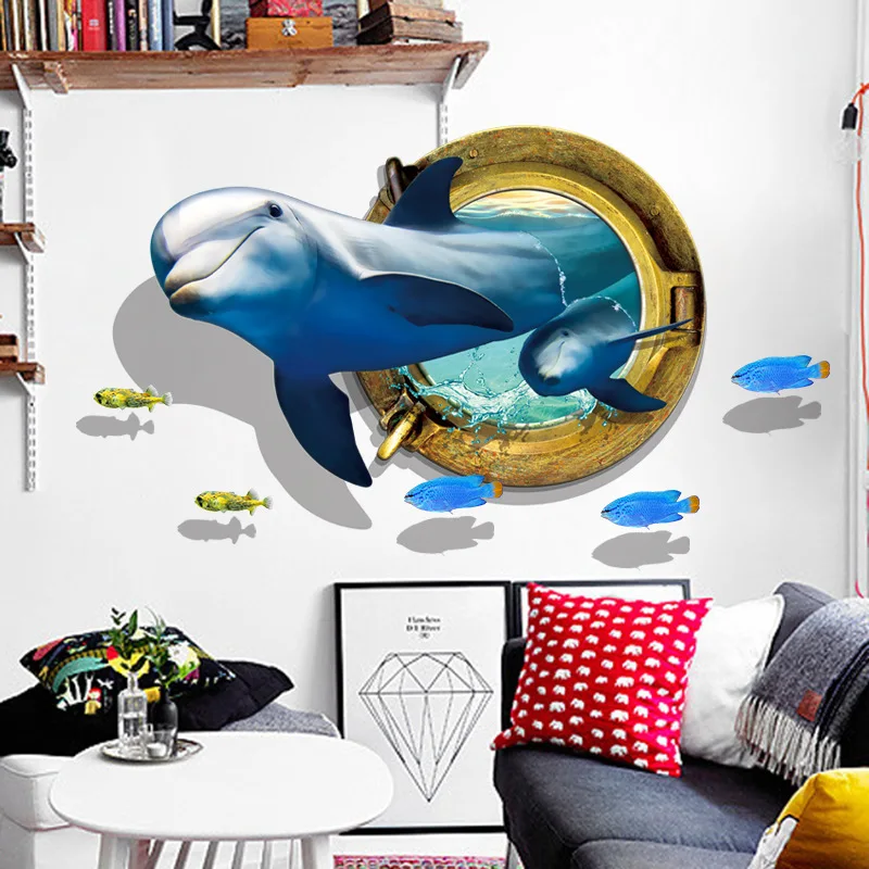 3D Cute Dolphin Wall Sticker Bedroom Living Room Study Dormitory Background decorative painting pvc Removable wallpaper
3D Cute Dolphin Wall Sticker Bedroom Living Room Study Dormitory Background decorative painting pvc Removable wallpaper