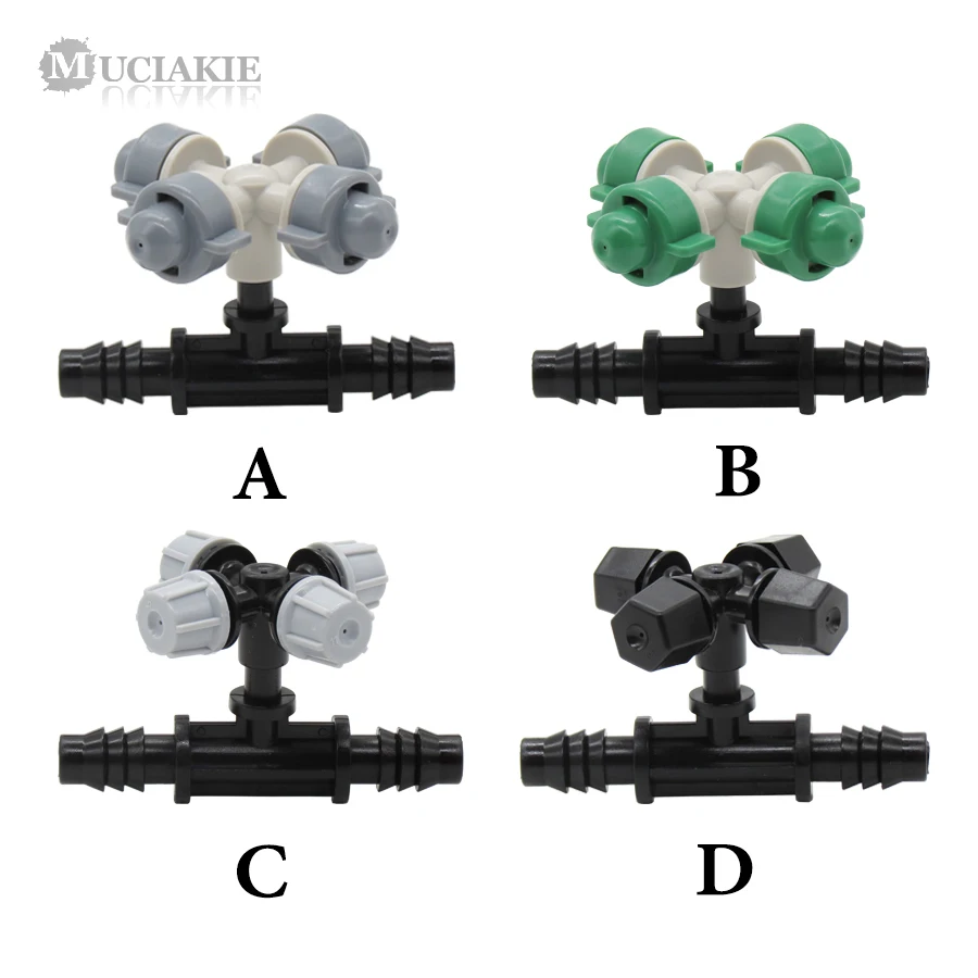 MUCIAKIE 4PCS 4 Types Cross Misting Sprinkler with 8mm (5/16'') Barb Connector Tee Fogger Nozzle Garden Drip Irrigation Hanging
MUCIAKIE 4PCS 4 Types Cross Misting Sprinkler with 8mm (5/16'') Barb Connector Tee Fogger Nozzle Garden Drip Irrigation Hanging