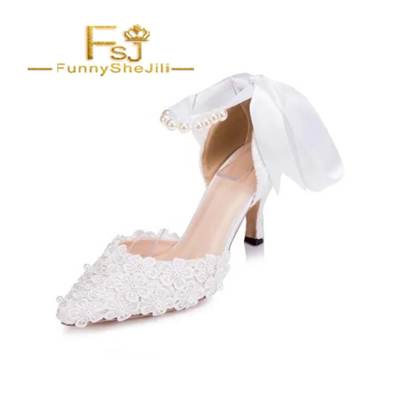 White Bridal Shoes Closed Toe Ankle Strap Lace Heels for Wedding Spring Autumn Incomparable Generous Noble Fashion FSJ Elegant
White Bridal Shoes Closed Toe Ankle Strap Lace Heels for Wedding Spring Autumn Incomparable Generous Noble Fashion FSJ Elegant