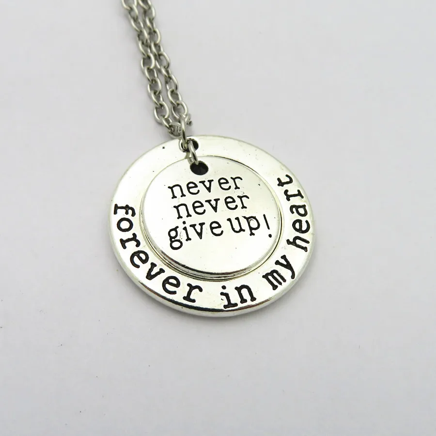 10PCS New Style Silver never give up Pendant Necklace Jewelry For Women Gift Jewelry Necklace
10PCS New Style Silver never give up Pendant Necklace Jewelry For Women Gift Jewelry Necklace