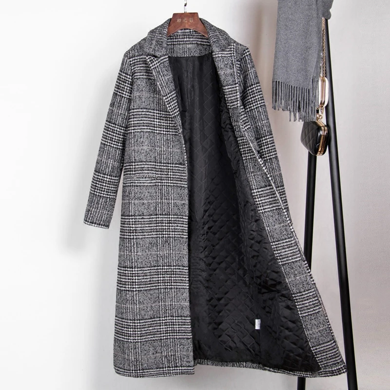 Women Long Cotton-Padded Plaid Pockets Wool Coats Blends Female Single Button Full Sleeve Jackets Outerwear 2023 Autumn WJ54
Women Long Cotton-Padded Plaid Pockets Wool Coats Blends Female Single Button Full Sleeve Jackets Outerwear 2023 Autumn WJ54