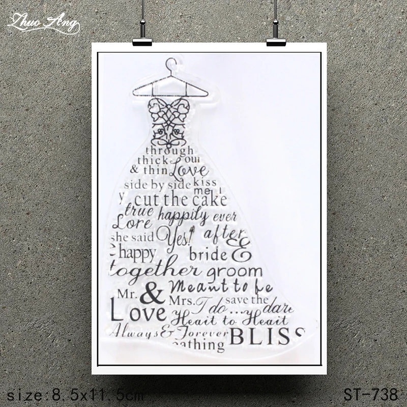 ZhuoAng Wedding dress Transparent Rubber Stamp/Seal for DIY Scrapbooking/Photo Album Decorative Card Making Clear Stamps
ZhuoAng Wedding dress Transparent Rubber Stamp/Seal for DIY Scrapbooking/Photo Album Decorative Card Making Clear Stamps