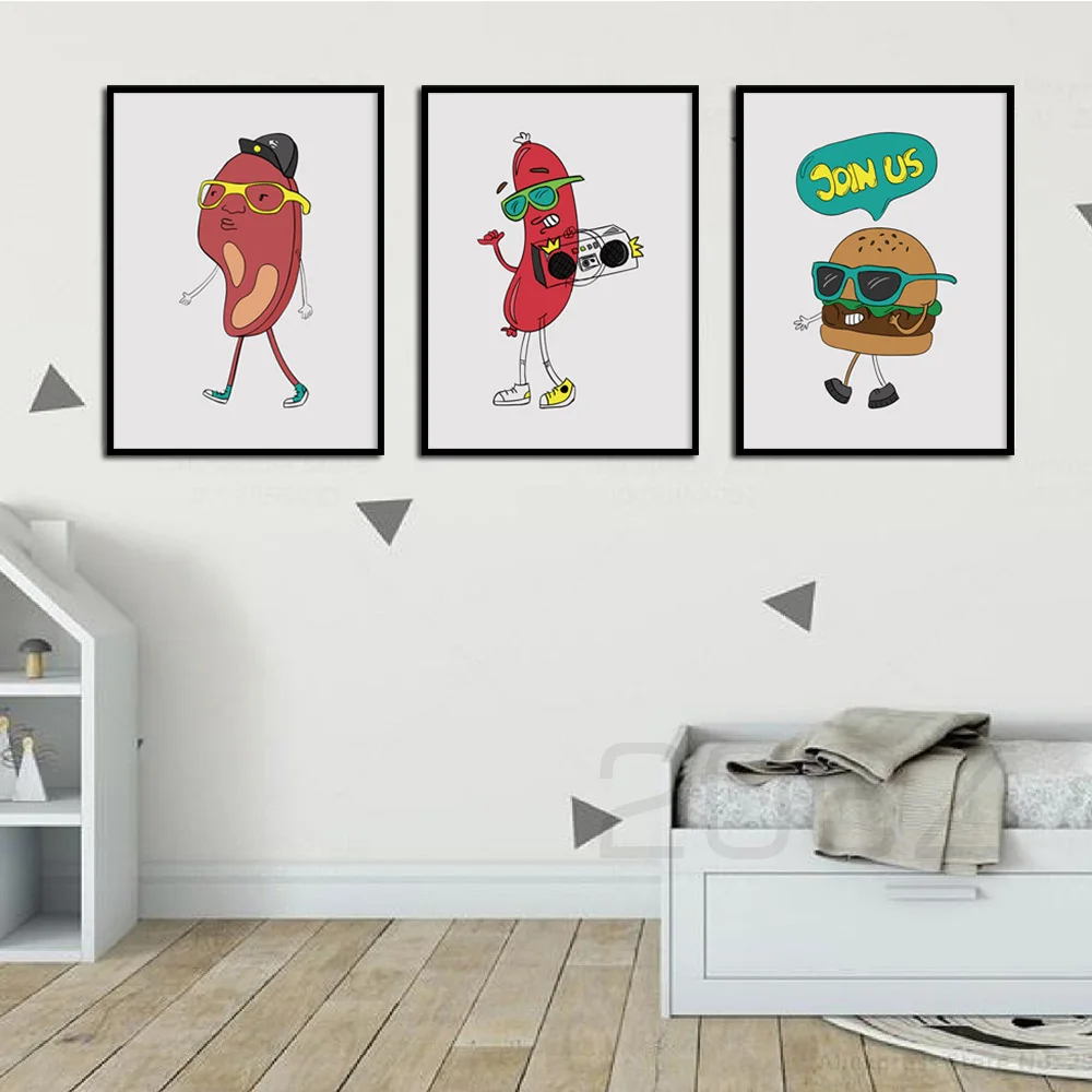 Cartoon Funny Food Prints Burger Steak Nursery Wall Art Canvas Painting Nordic Posters And Prints Wall Pictures Kids Room Decor
Cartoon Funny Food Prints Burger Steak Nursery Wall Art Canvas Painting Nordic Posters And Prints Wall Pictures Kids Room Decor