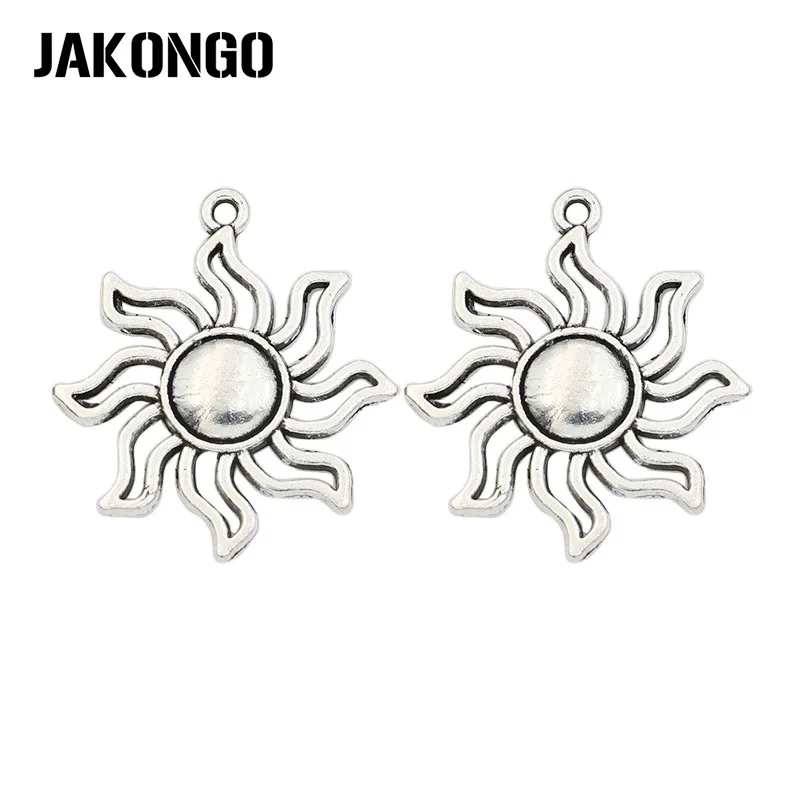 JAKONGO Antique Silver Plated Sun Charm Pendants for Jewelry Accessories Making Bracelet Findings DIY 35x31mm
JAKONGO Antique Silver Plated Sun Charm Pendants for Jewelry Accessories Making Bracelet Findings DIY 35x31mm