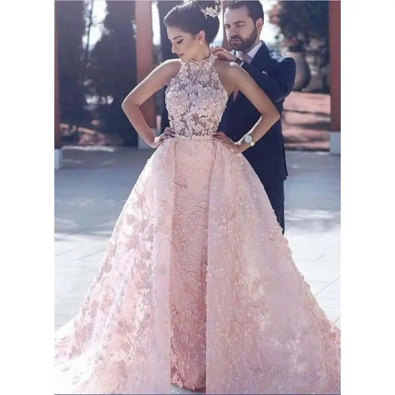Modest Pink Lace Prom Dresses Detachable Train 2020 vestidos de fiesta de noche Special Occasion Dress Formal Evening Gowns
Modest Pink Lace Prom Dresses Detachable Train 2020 vestidos de fiesta de noche Special Occasion Dress Formal Evening Gowns