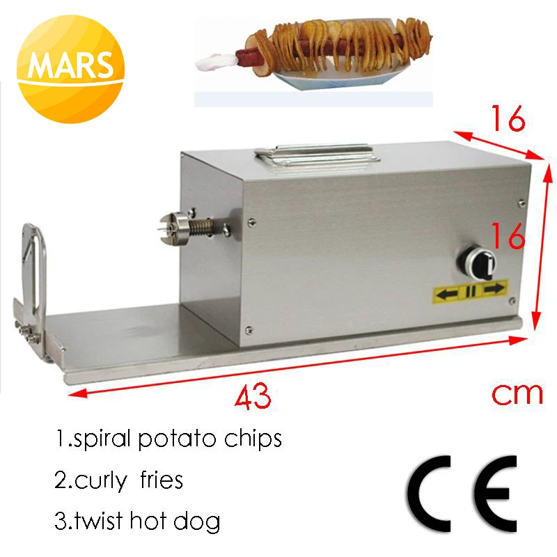 Electric Twister Potato Cutter Stainless Steel Potato Spiral Cutter Tornado Potato Slicer Twist Hot Dog Maker Machine
Electric Twister Potato Cutter Stainless Steel Potato Spiral Cutter Tornado Potato Slicer Twist Hot Dog Maker Machine
