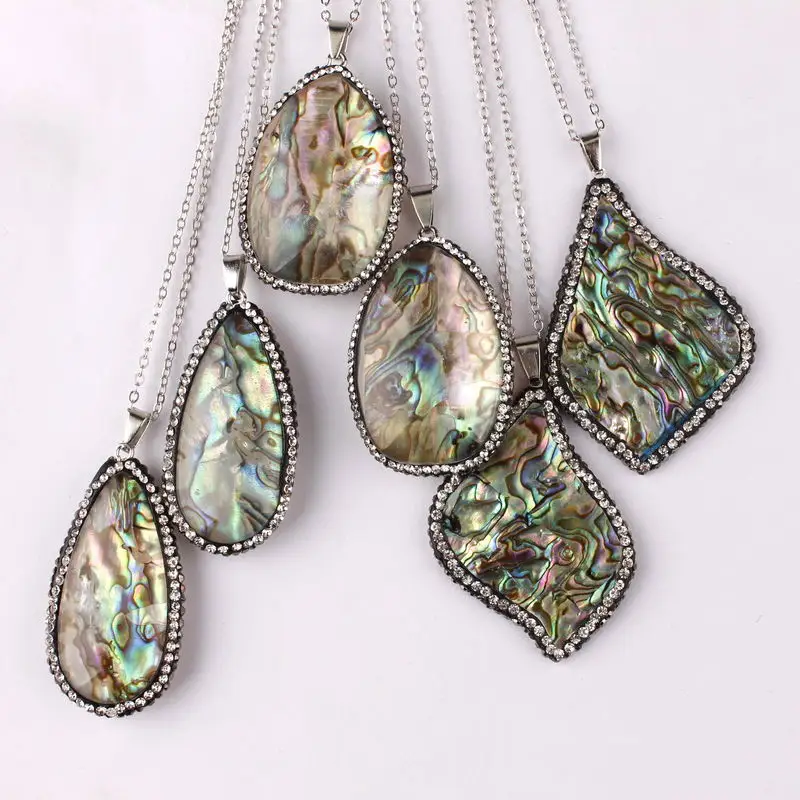 ZWPON 2019 Pave Rhinestone Irregularity Abalone Shell Pendant Necklace for Women Natural Stone Long Necklace Wholesale
ZWPON 2019 Pave Rhinestone Irregularity Abalone Shell Pendant Necklace for Women Natural Stone Long Necklace Wholesale